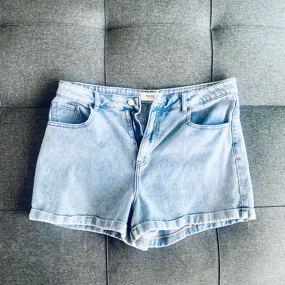 Pacsun Prism Denim Mom Shorts